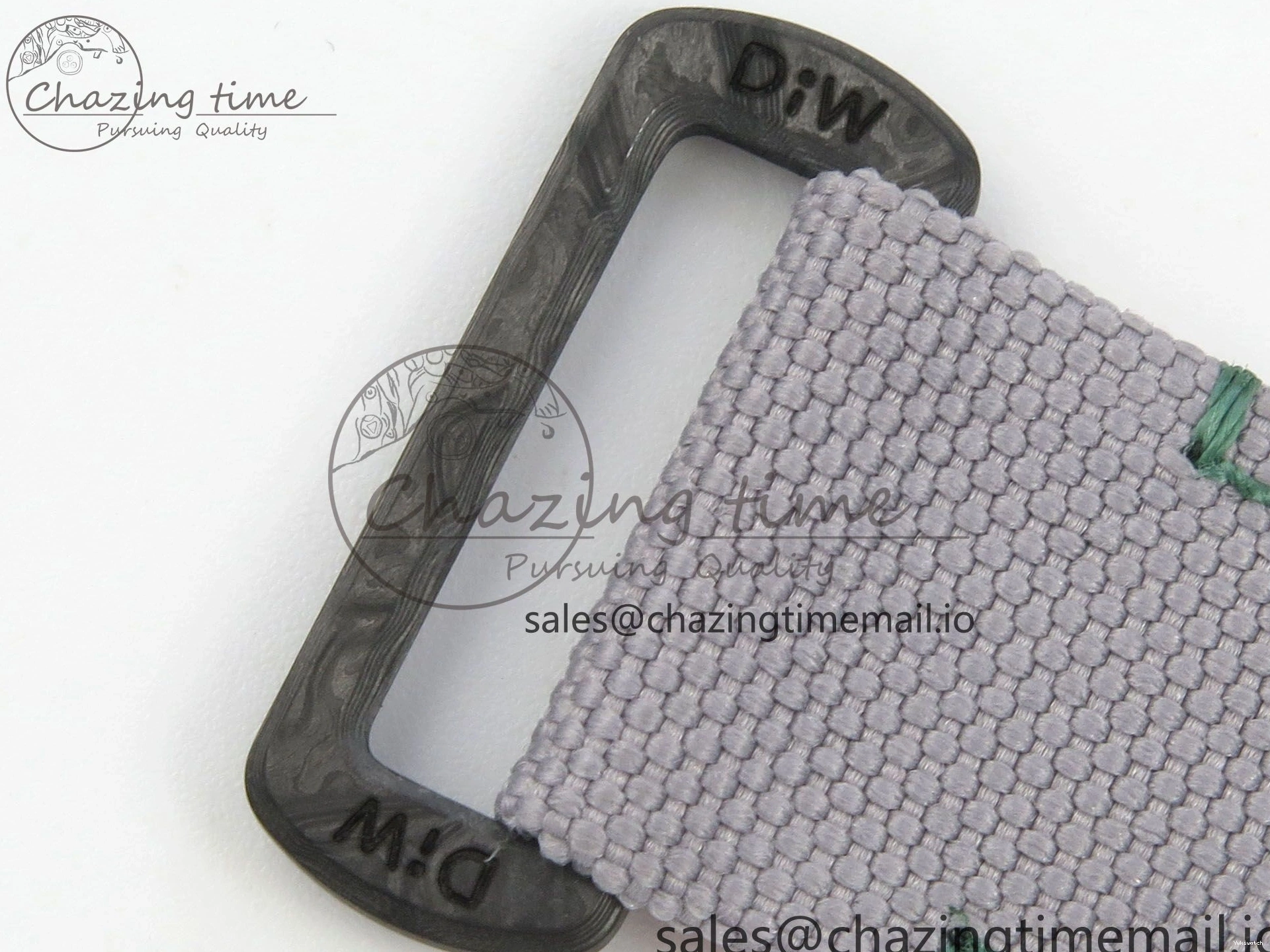 Grey Carbon Edition DIW on and White A7750 Nylon Case Daytona Strap Dial Bezel Green DIWF 0403